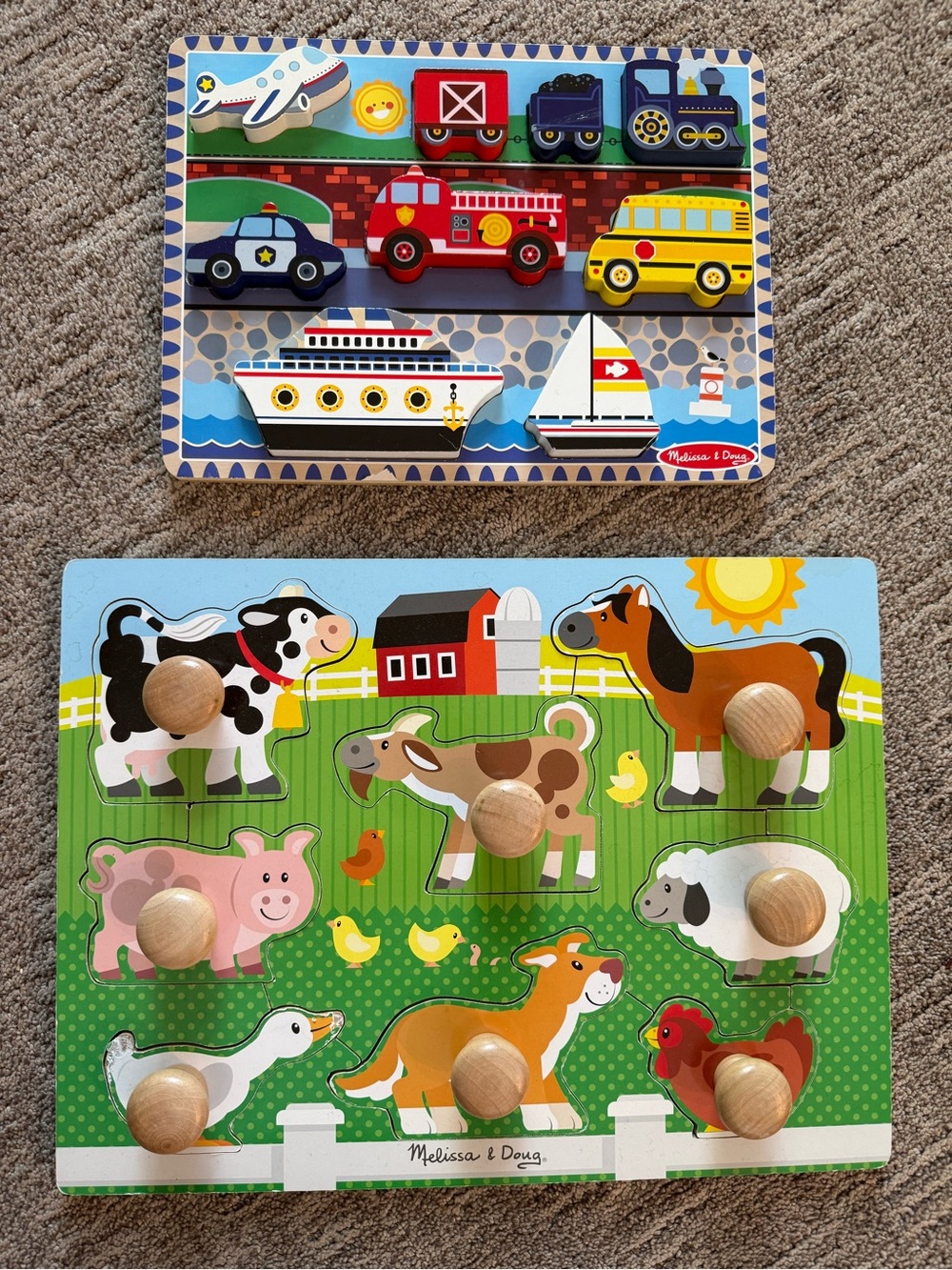 Melissa & Doug Farm Animal Wooden Chunky Puzzle - Multi-Color